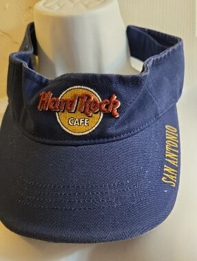 Hard Rock Cafe Navy Blue Visor with Yellow & Red Logo